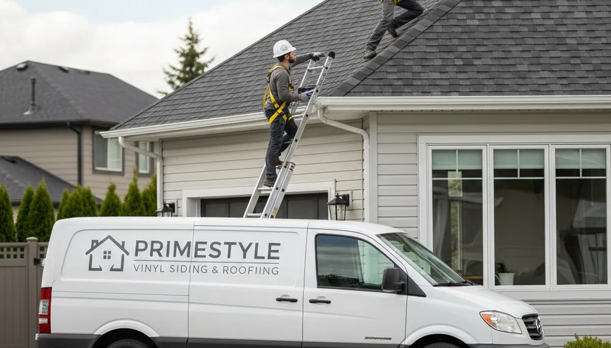 Roof inspection expert assessing residential shingles in Brooklyn, NY for Next Level Exteriors