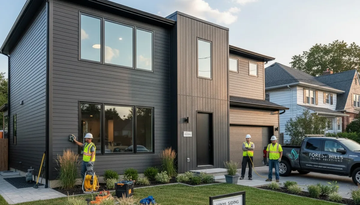 Professional vinyl siding installation on home exterior in Brooklyn, NY